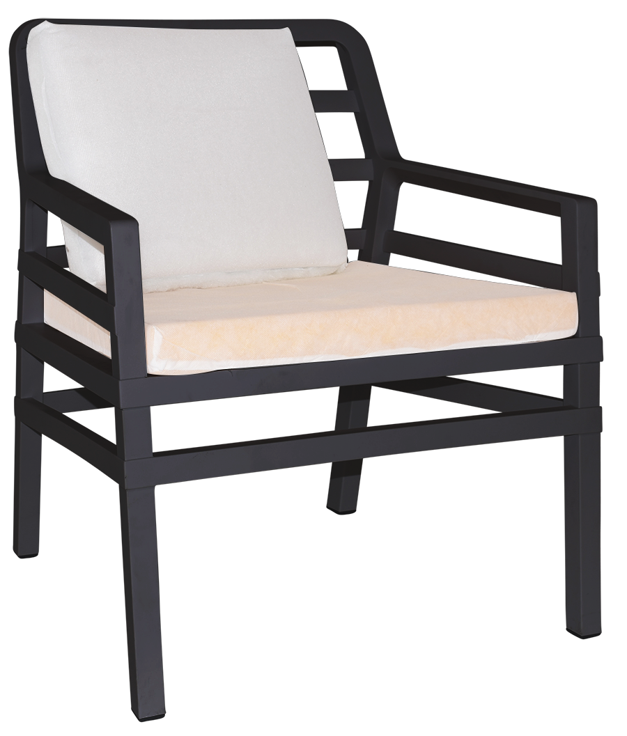 ARM CHAIR ARIA ANTHRACITE + CUSHION UNUPHOLSTERED