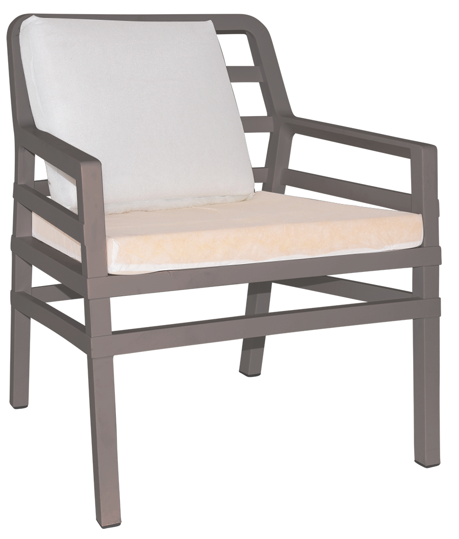 ARM CHAIR ARIA TAUPE + CUSHION UNUPHOLSTERED