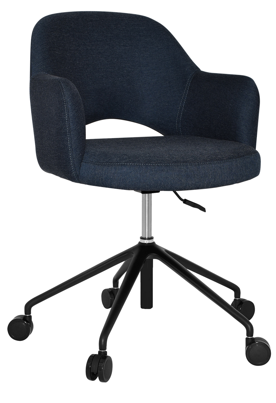 ARM CHAIR ALBURY CASTOR V2 BLACK + GRAVITY NAVY