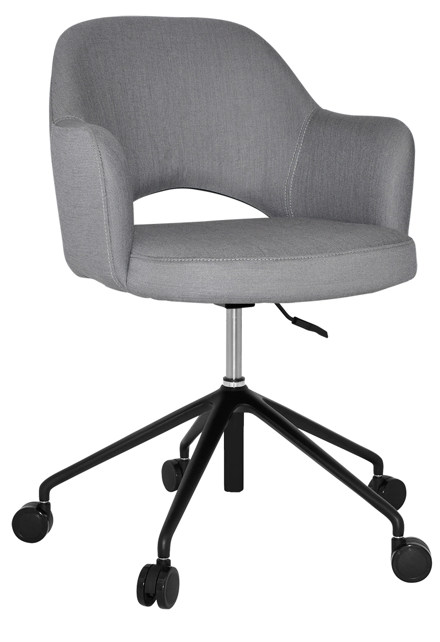 ARM CHAIR ALBURY CASTOR V2 BLACK + GRAVITY STEEL