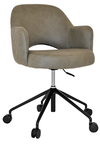 ARM CHAIR ALBURY CASTOR V2 BLACK + PELLE/BENITO SAGE