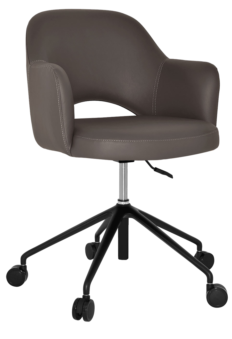 ARM CHAIR ALBURY CASTOR V2 BLACK + VINYL CHARCOAL