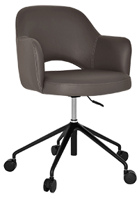 ARM CHAIR ALBURY CASTOR V2 BLACK + VINYL CHARCOAL