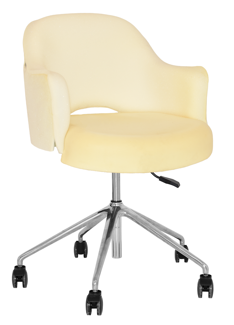 ARM CHAIR ALBURY CASTOR V2 POLISHED ALUM + UNUPHOLSTERED