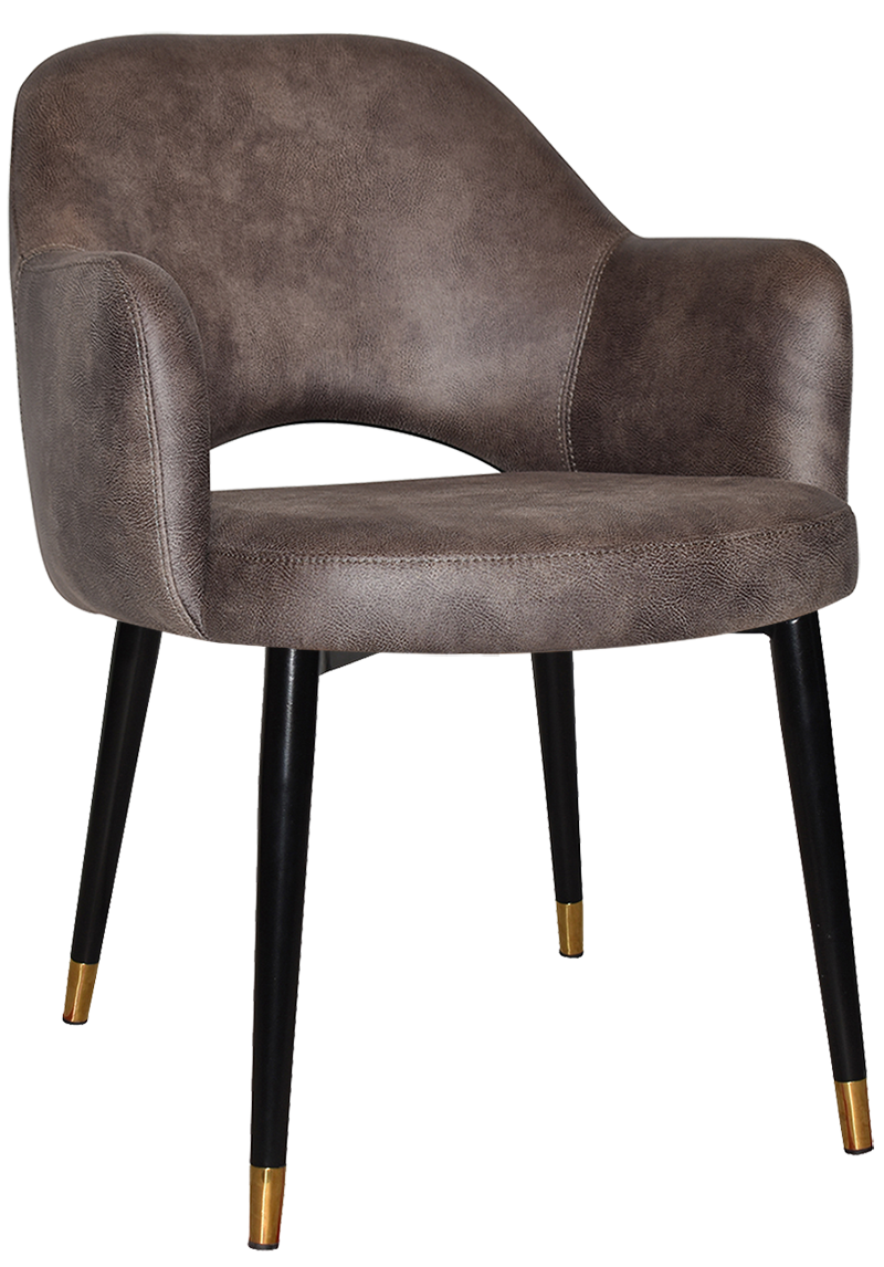 ARM CHAIR ALBURY METAL (SLIM) BLACK BRASS + EASTWOOD DONKEY