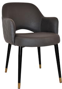 ARM CHAIR ALBURY METAL (SLIM) BLACK BRASS +PELLE/BENITO JAVA