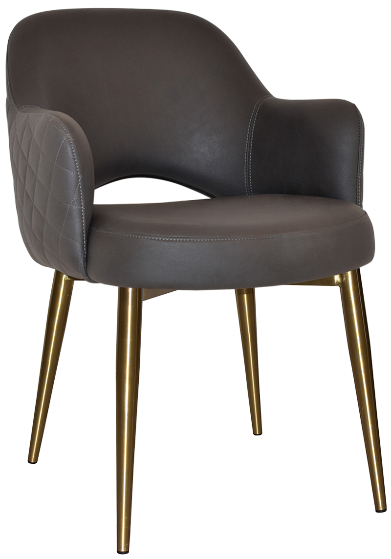 ARM CHAIR ALBURY METAL (SLIM) BRASS + PELLE/BENITO JAVA