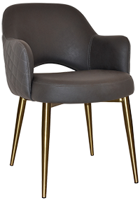 ARM CHAIR ALBURY METAL (SLIM) BRASS + PELLE/BENITO JAVA