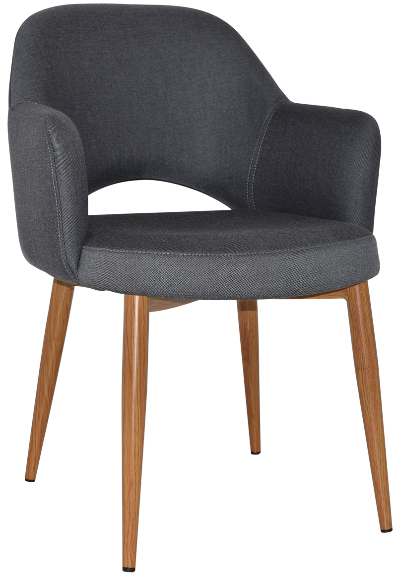 ARM CHAIR ALBURY METAL LIGHTOAK + GRAVITY SLATE