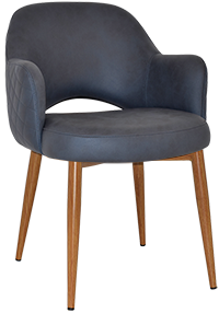 ARM CHAIR ALBURY METAL LIGHTOAK + PELLE/BENITO NAVY