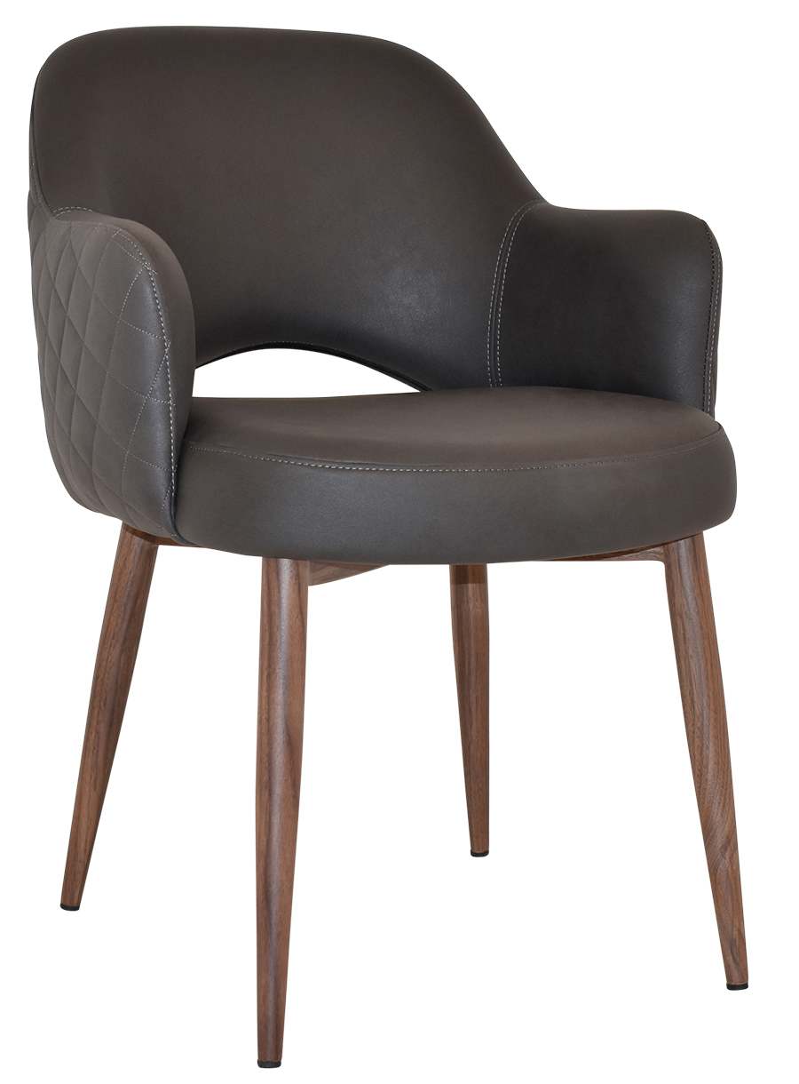 ARM CHAIR ALBURY METAL LIGHT WALNUT + PELLE/BENITO JAVA