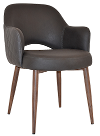 ARM CHAIR ALBURY METAL LIGHT WALNUT + PELLE/BENITO JAVA