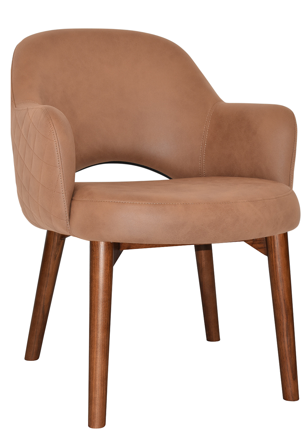 ARM CHAIR ALBURY TIMBER LIGHT WALNUT + PELLE/BENITO TAN