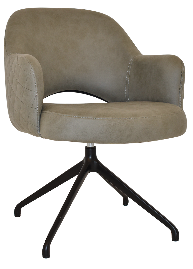 ARM CHAIR ALBURY TRESTLE V2 BLACK + PELLE/BENITO SAGE