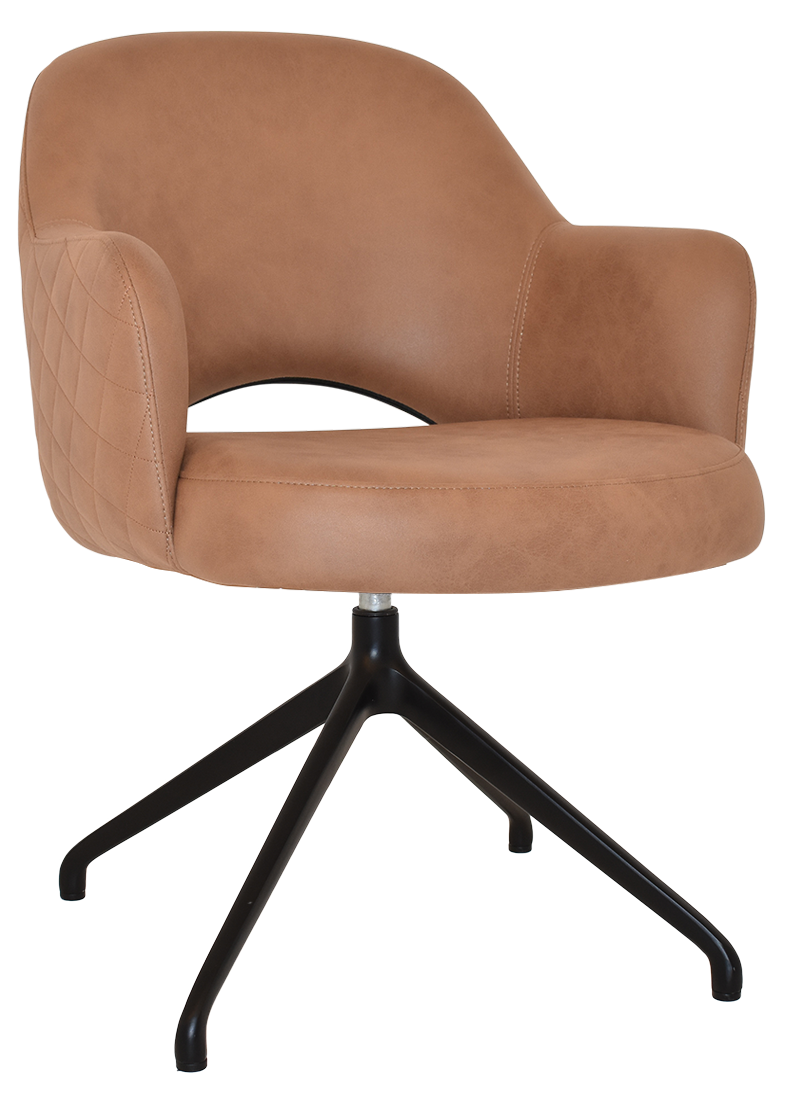 ARM CHAIR ALBURY TRESTLE V2 BLACK + PELLE/BENITO TAN