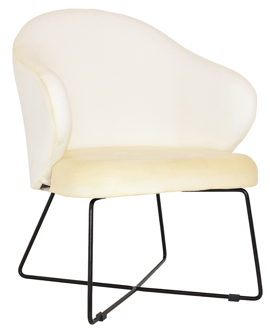 ARM CHAIR HUGO CROSS SLED BLACK + UNUPHOLSTERED