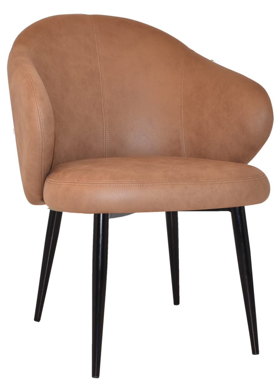 ARM CHAIR HUGO METAL BLACK + PELLE TAN