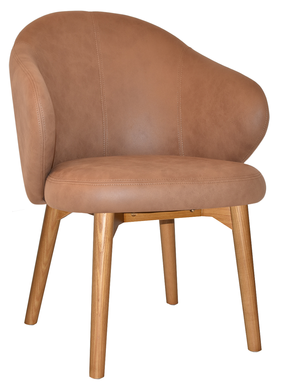 ARM CHAIR HUGO TIMBER LIGHTOAK + PELLE TAN