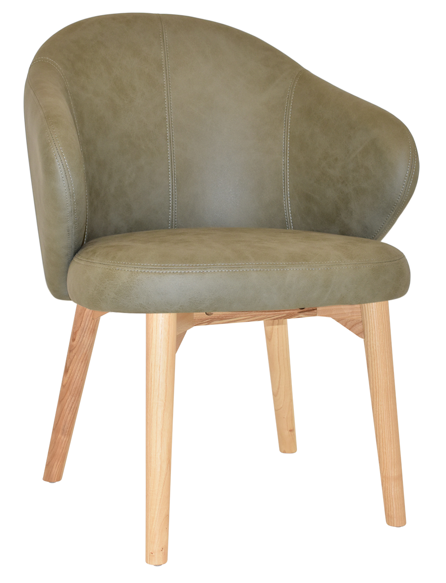 ARM CHAIR HUGO TIMBER NATURAL + PELLE SAGE