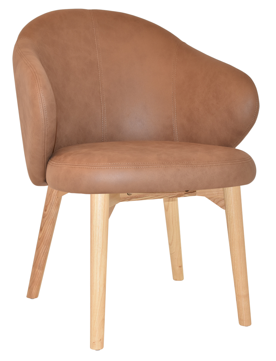 ARM CHAIR HUGO TIMBER NATURAL + PELLE TAN