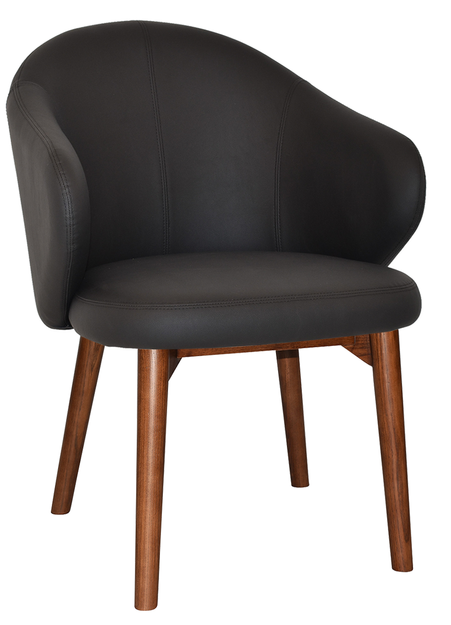 ARM CHAIR HUGO TIMBER LIGHT WALNUT + VINYL BLACK