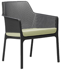 ARM CHAIR NET RELAX ANTHRACITE + PAD UPH IN CLIENT FABRIC