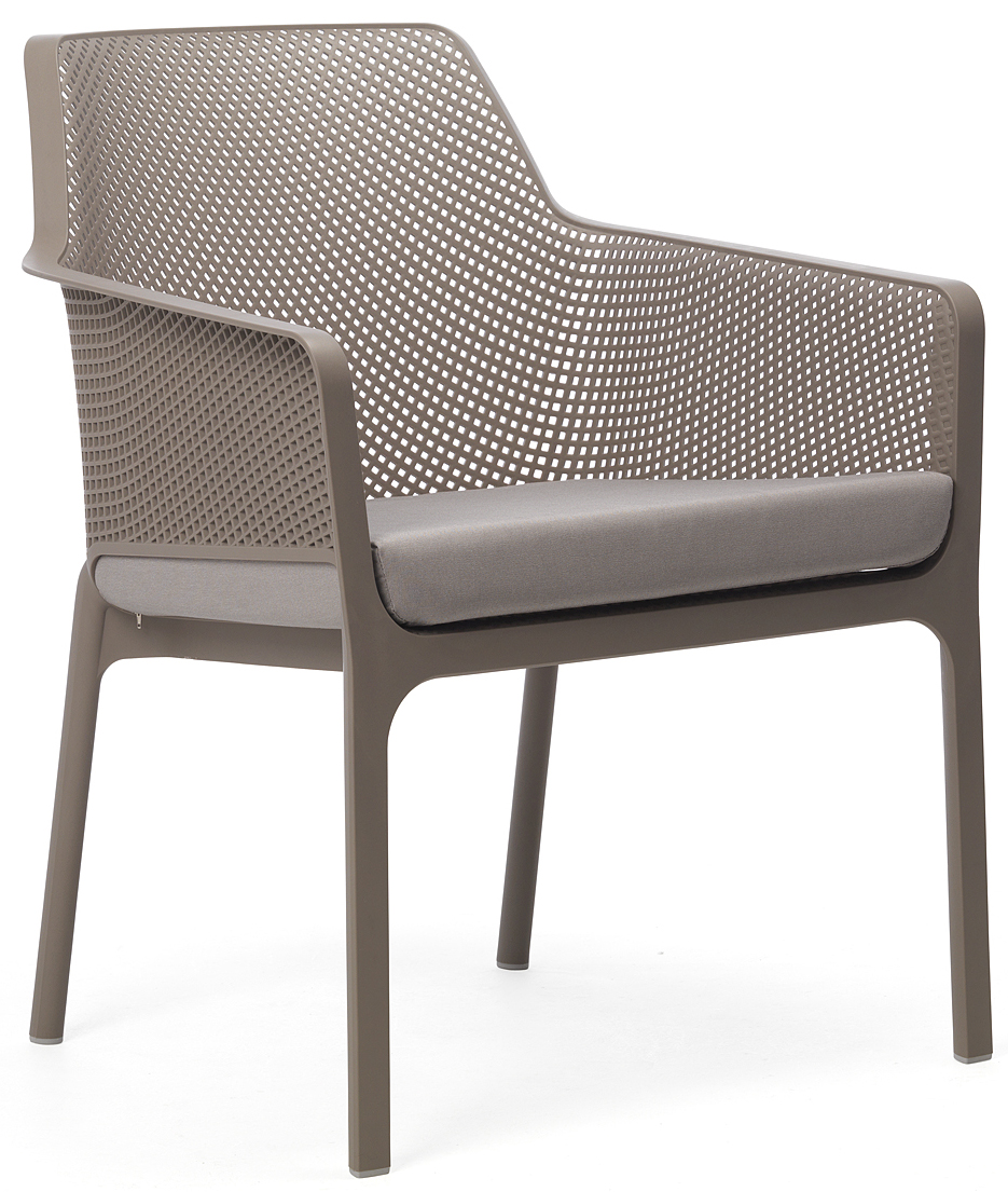 ARM CHAIR NET RELAX TAUPE + PAD LIGHT GREY