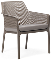 ARM CHAIR NET RELAX TAUPE + PAD LIGHT GREY