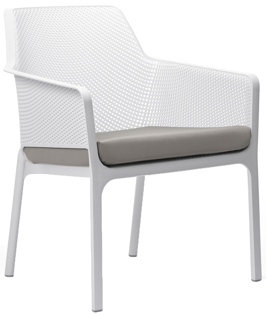 ARM CHAIR NET RELAX WHITE + PAD LIGHT GREY