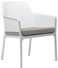 ARM CHAIR NET RELAX WHITE + PAD LIGHT GREY
