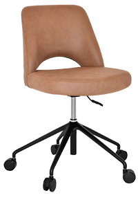 CHAIR ALBURY CASTOR V2 BLACK + PELLE/BENITO TAN