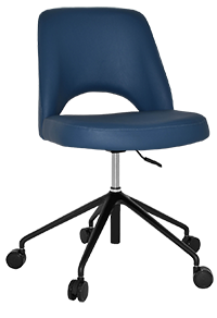 CHAIR ALBURY CASTOR V2 BLACK + VINYL BLUE