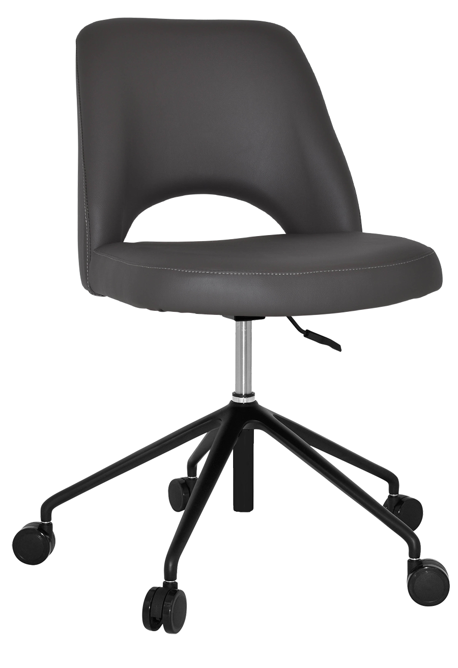 CHAIR ALBURY CASTOR V2 BLACK + VINYL CHARCOAL