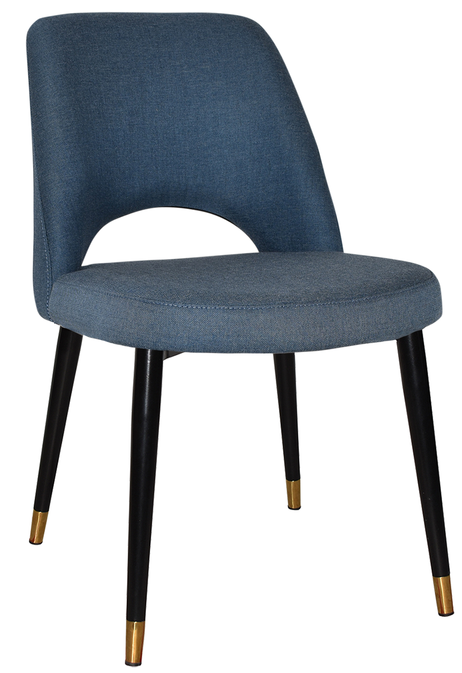 CHAIR ALBURY METAL (SLIM) BLACK BRASS + GRAVITY DENIM