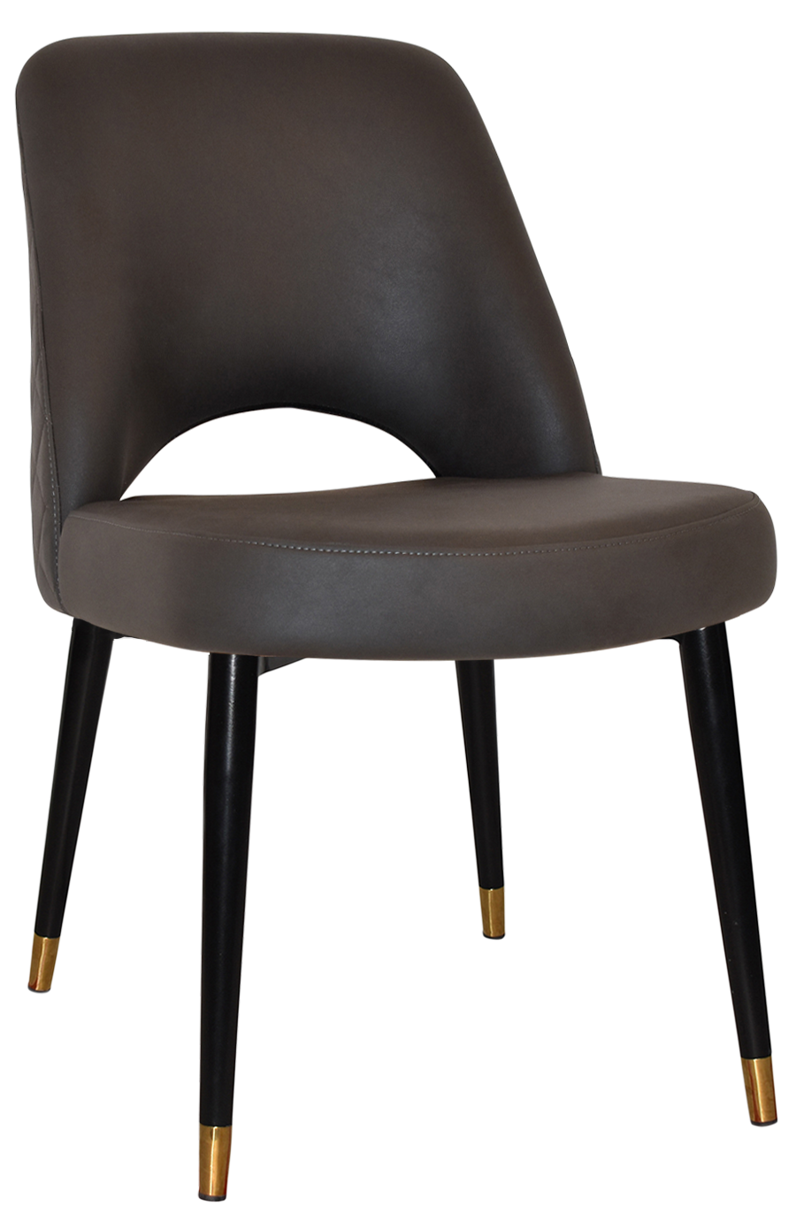 CHAIR ALBURY METAL (SLIM) BLACK BRASS + PELLE/BENITO JAVA