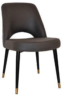 CHAIR ALBURY METAL (SLIM) BLACK BRASS + PELLE/BENITO JAVA