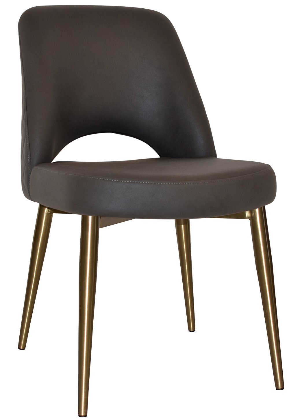 CHAIR ALBURY METAL (SLIM) BRASS + PELLE/BENITO JAVA