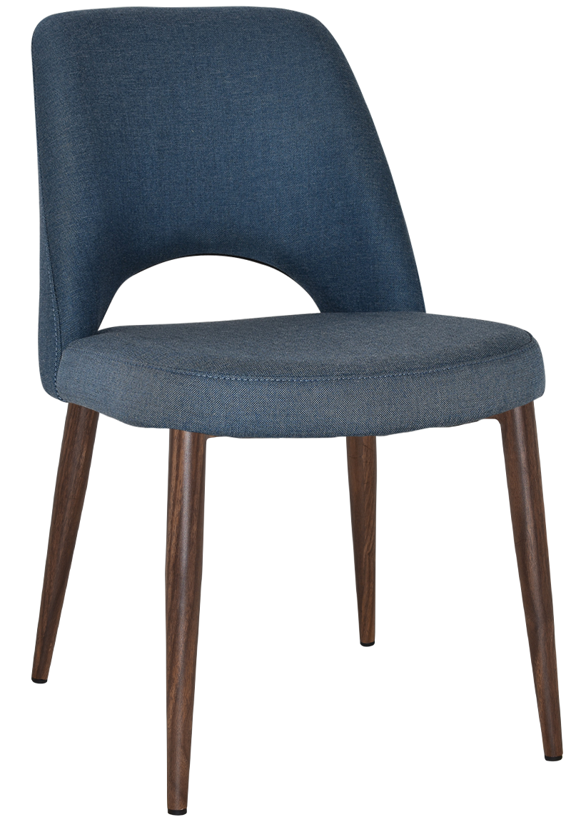 CHAIR ALBURY METAL LIGHT WALNUT + GRAVITY DENIM