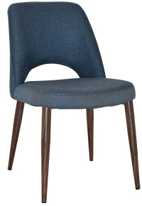 CHAIR ALBURY METAL LIGHT WALNUT + GRAVITY DENIM