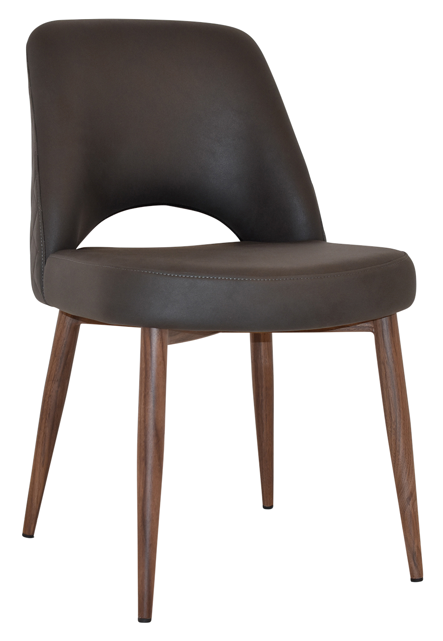 CHAIR ALBURY METAL LIGHT WALNUT + PELLE/BENITO JAVA