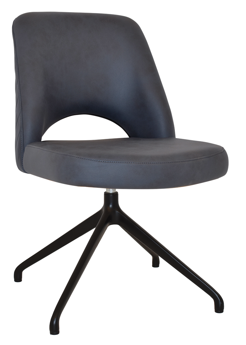 CHAIR ALBURY TRESTLE V2 BLACK + PELLE/BENITO NAVY