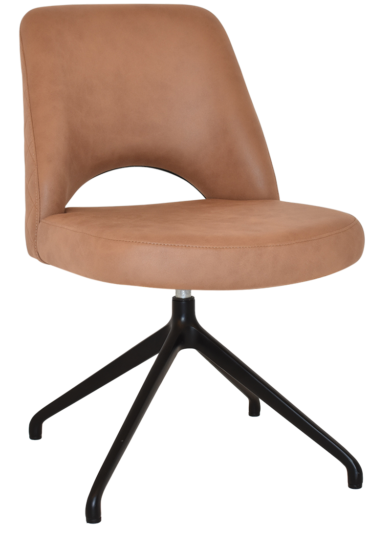 CHAIR ALBURY TRESTLE V2 BLACK + PELLE/BENITO TAN