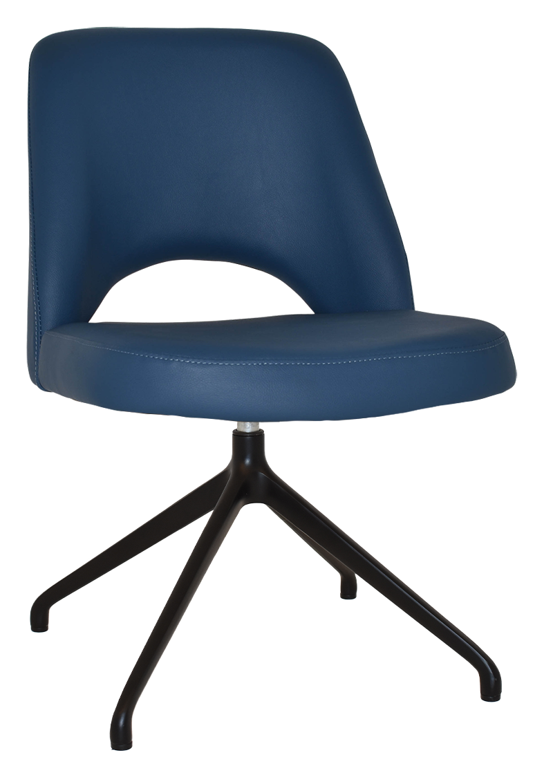 CHAIR ALBURY TRESTLE V2 BLACK + VINYL BLUE