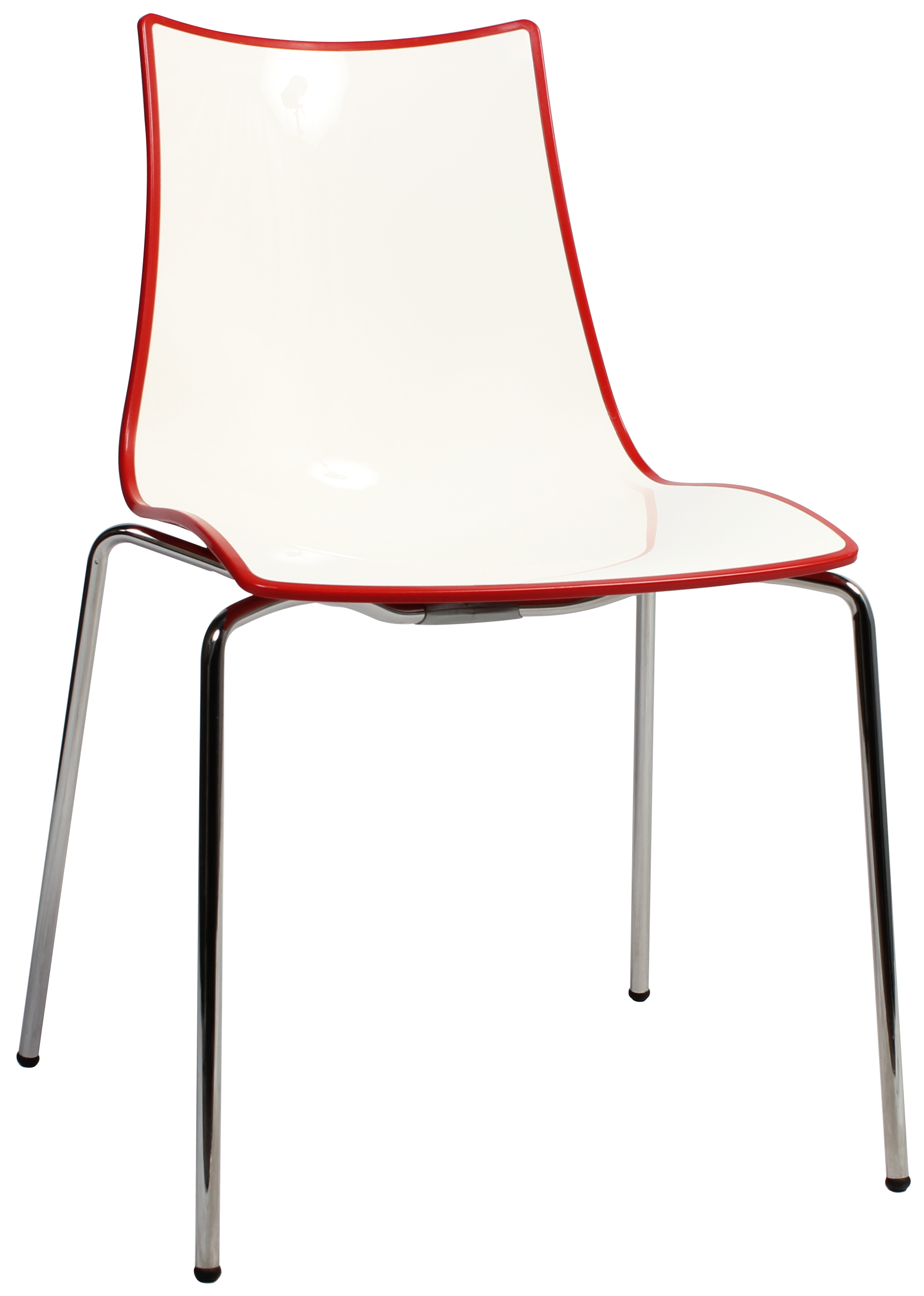 CHAIR BICOLORE METAL CHROME-RED