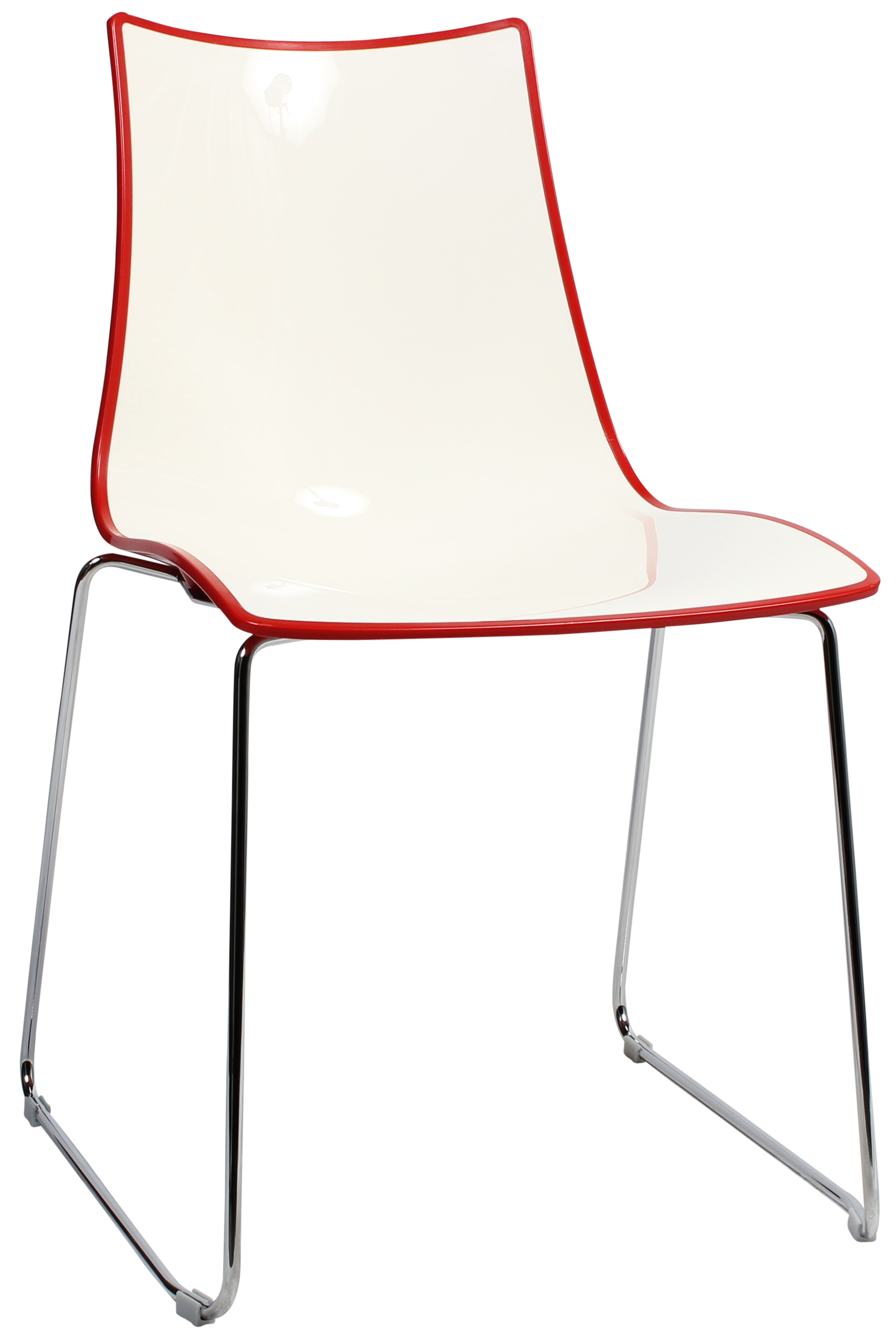 CHAIR BICOLORE SLED CHROME-RED