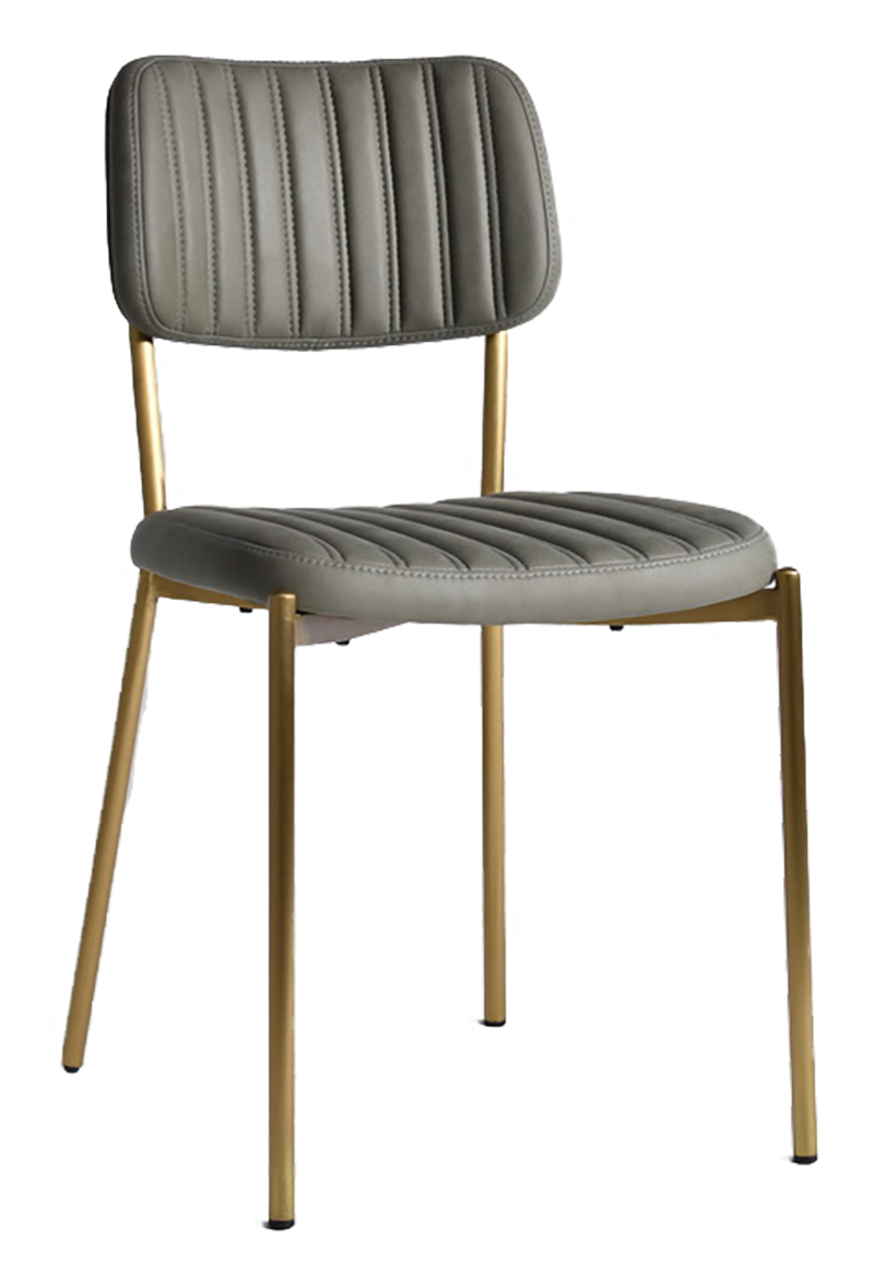 CHAIR KANSAS BRASS - PELLE SAGE (BACK & SEAT)