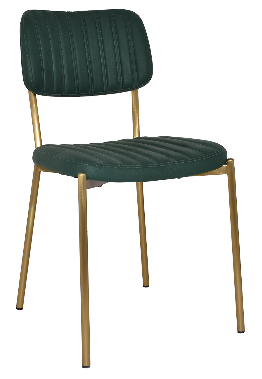 CHAIR KANSAS BRASS - VINYL FOREST GREEN (BACK & SEAT)