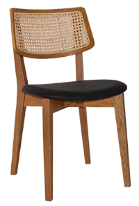 CHAIR PHOENIX RATTAN LIGHT OAK - VINYL BLACK