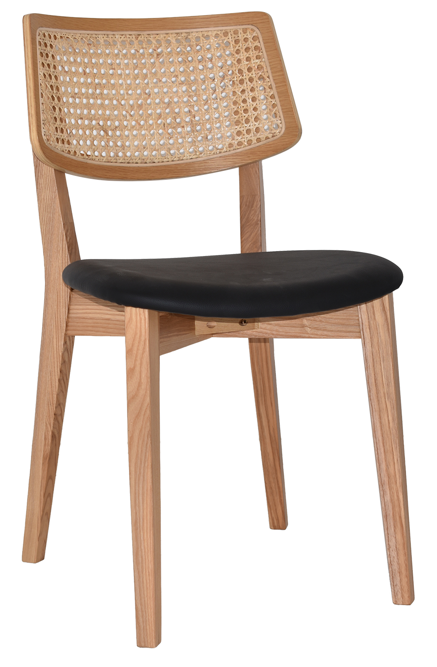 CHAIR PHOENIX RATTAN NATURAL - VINYL BLACK