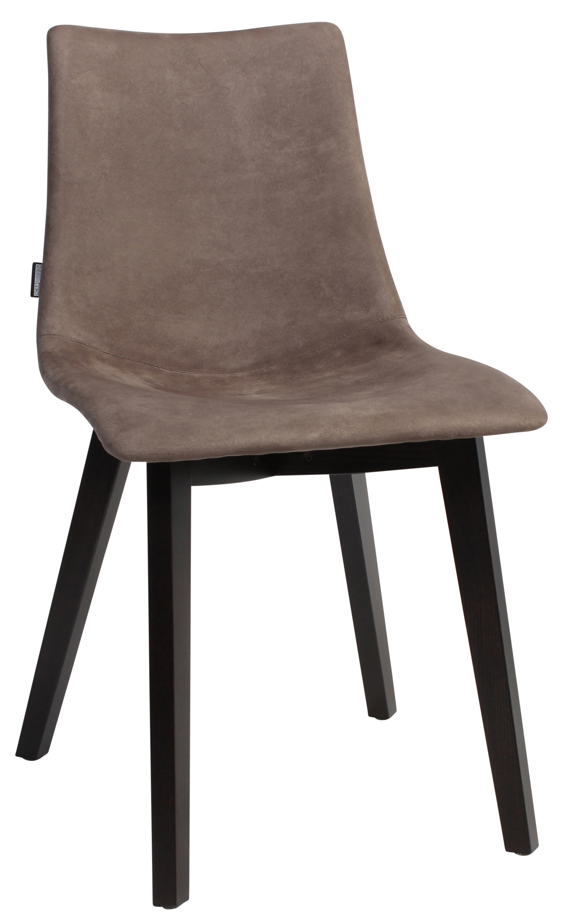 CHAIR POP TIMBER WENGE + FABRIC BROWN